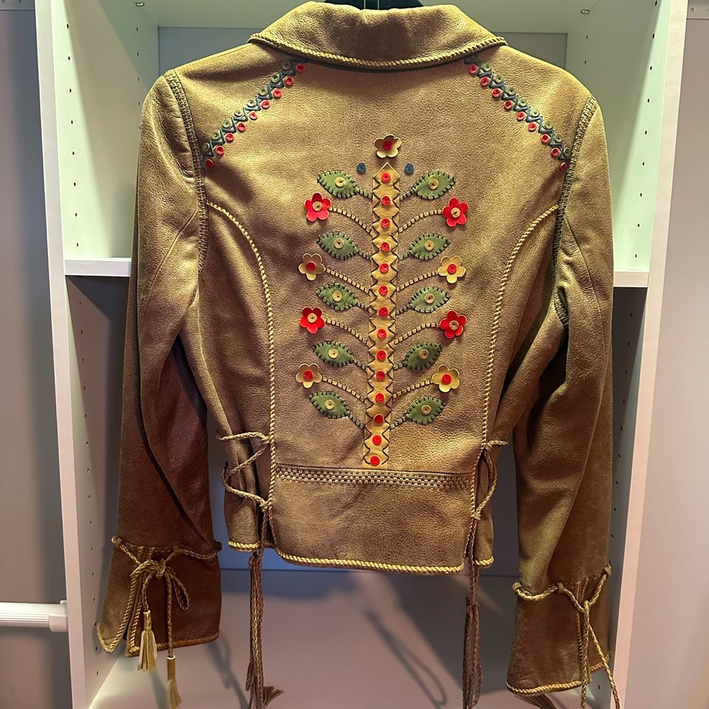 Double D Ranch Zip Up leather Jacket